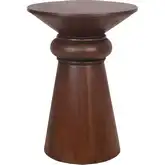 Reo Side End Table in Walnut Brown Finish Wood